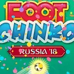 Text colorat pe fundal verde cu confetti și o minge de fotbal strălucitoare în partea de jos