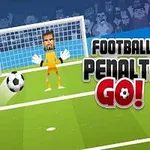 Un jucător se pregătește să execute un penalty pe un teren de fotbal, în fața unui portar și a unei mulțimi de spectatori stilizată