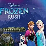 Personaje animate dintr-un film popular alături de un om de zăpadă, un ren și un trol, pe un fundal de munți înzăpeziți, cu titlul scris deasupra