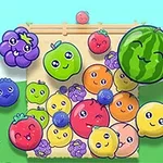 Fructe animate și colorate, cu expresii vesele, sunt adunate pe un fundal viu și simplu