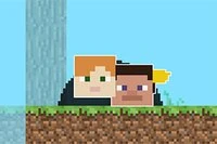 Un joc amuzant pentru 2 jucători în această lume voxel