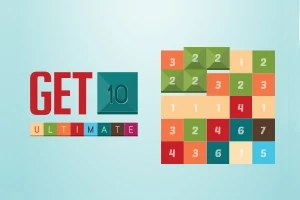 Logo colorat pe fundal albastru deschis și grilă de blocuri numerotate colorate