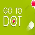 Textul „GO TO DOT” pe un fundal verde cu cercuri roșii și albe conectate de linii albe