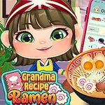 Personaj animat cu ochi mari lângă un castron de ramen cu diferite ingrediente și bețișoare