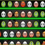 Imagini cu fețe de emoji colorate și cu expresii diferite aranjate pe rânduri orizontale