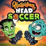 Două personaje cu capete de monștri, unul verde și unul albastru, zâmbesc pe un fundal de stadion iluminat, cu text de Halloween deasupra