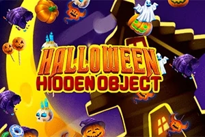 Dovleci, fantome și pălării de vrăjitoare pe fundal de Halloween cu text colorat central