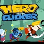 Personaje animate tip erou și cavaleri luptându-se cu un monstru umbrit într-o pădure, cu text stilizat deasupra