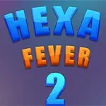 Text colorat HEXA FEVER 2 pe un fundal gradient