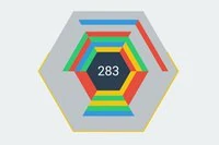 Blocurile cad din marginile ecranului spre hexagonul din mijloc