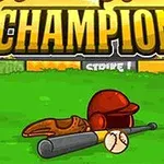 Minge de baseball, bâtă, mănușă și cască așezate pe un teren verde, cu tribune colorate în fundal