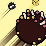 Personaje animate și forme colorate plutind pe un fundal deschis