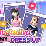 Trei ilustrații de personaje cu diferite stiluri vestimentare și accesorii, însoțite de simboluri sociale pe un fundal violet cu inimioare
