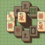Piese de joc Mahjong aranjate într-un model circular pe un fundal verde cu carouri