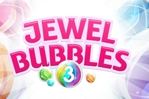 Text roz Jewel Bubbles 3 cu bile colorate pe fundal alb