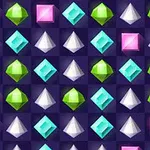 Elemente de pietre prețioase colorate în roz, verde, alb și albastru deschis pe un fundal violet închis aranjate în formă de grilă