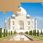 Puzzle cu Taj Mahal, lipsind o piesă în colțul stânga sus