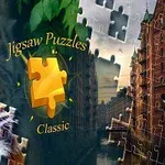Imaginea arată un colaj de piese de puzzle, una dintre ele având un tigru, iar alta un canal flancat de clădiri