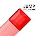 Un pătrat roșu cu un efect de mișcare diagonală și textul Jump Red Square în colțul din dreapta sus