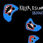 Mai multe capete albastre, cu ochi mari și guri deschise, pe un fundal negru, alături de textul Killer Escape Huggy