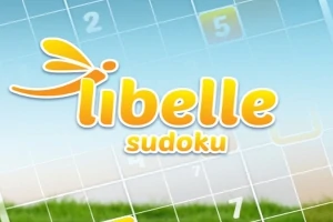 Fundal albastru cu grilă semi-transparentă și text libelle sudoku în centru