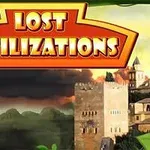 Textul Lost Civilizations pe un fundal cu peisaj de cetate medievală și cer dramatic