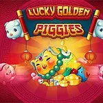 Logo colorat cu un porcușor de aur înconjurat de monede, fanioane și felinare chinezești