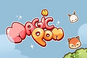 Logo colorat cu litere mari, un emoji vesel deasupra și capete zâmbitoare de animale pe un fundal albastru deschis