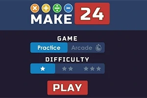 Ecran de start cu opțiuni de joc și dificultate, având butonul de „Play”