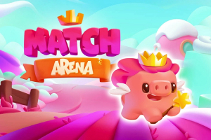 Un personaj drăgălaș sub formă de porc cu o coroană și baghetă magică într-un peisaj colorat și fantezist