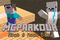 În 3D mc parkour pentru doi jucători, ajută-i pe prieteni să ajungă la