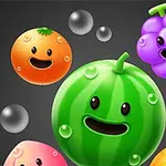 Fructe colorate și zâmbitoare, cum ar fi un pepene verde și struguri, pe un fundal închis