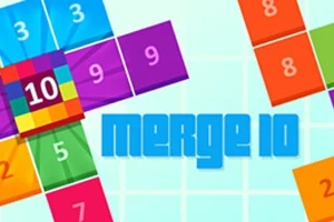 Fundal colorat cu pătrate numerotate și textul merge 10 pe un fundal albastru deschis