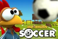 Controlează-l pe cocoșul talentat Moorhuhn în Moorhuhn Football și ajută-l