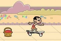 Mr. Bean învață să se dea cu skateboardul, îi place să încerce jucării