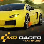 Mașină sport galbenă pe șosea cu flăcări în fundal