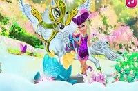 În acest joc de îmbrăcat animale, ai grijă de un lup alb magic