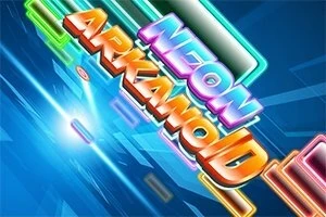 Text colorat cu efect neon pe un fundal albastru vibrant