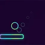 Fundal întunecat cu cercuri și o bară luminoasă în culori neon