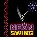 Un design retro cu litere neon colorate, o mână care ține o bilă luminoasă și o linie roșie zigzagată pe un fundal negru
