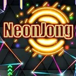 Textul NeonJong 3D este afișat în culori vibrante, înconjurat de un model abstract de lumini neon radiate pe un fundal întunecat