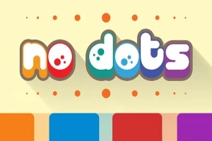 Text colorat no dots pe fundal bej cu puncte portocalii și linii de culori diferite în partea de jos