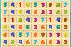 Numeros colorate aranjate în grilă pe un fundal maro deschis