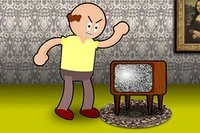 Lovește televizorul până se strică