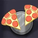 Două felii de pizza cu pepperoni așezate pe o farfurie rotundă, pe un fundal închis