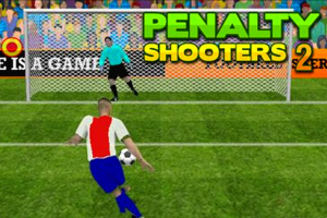 Un jucător de fotbal se pregătește să execute un penalty în fața unui portar pe un teren de fotbal, cu tribunele pline de spectatori colorati în fundal