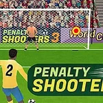 Jucător de fotbal pregătit să execute un penalty, cu un portar în poartă și tribune pline pe fundal