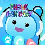 Telefon animat cu față zâmbitoare și butoane colorate pe un fundal albastru