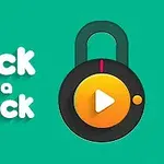 Textul „Pick a Lock” și o grafică a unui lacăt rotund cu un simbol de redare pe fundal verde