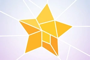 Stea galbenă din forme geometrice pe un fundal deschis